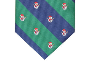 Club Room Men's Classic Snowman Stripe Tie  Green Size Regular