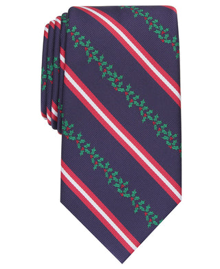 Club Room Men's Classic Holly Stripe Tie Navy One Size