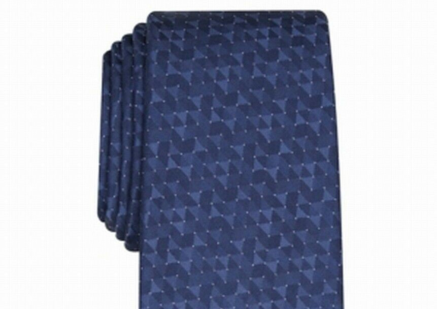 Alfani Men's Slim Geo Tie Navy Size Regular