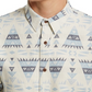 Sun + Stone Men's Jacquard Geometric Shirt Blue Size Large