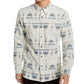 Sun + Stone Men's Jacquard Geometric Shirt Navy Size Small
