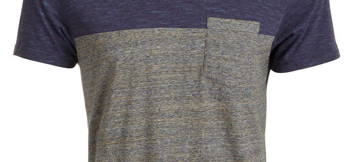 Sun + Stone Men's Aiden Pieced Patch Pocket T-Shirt Navy Size Large
