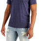 Sun + Stone Men's Dylan Contrast Chain Stitch T-Shirt Navy Size Medium