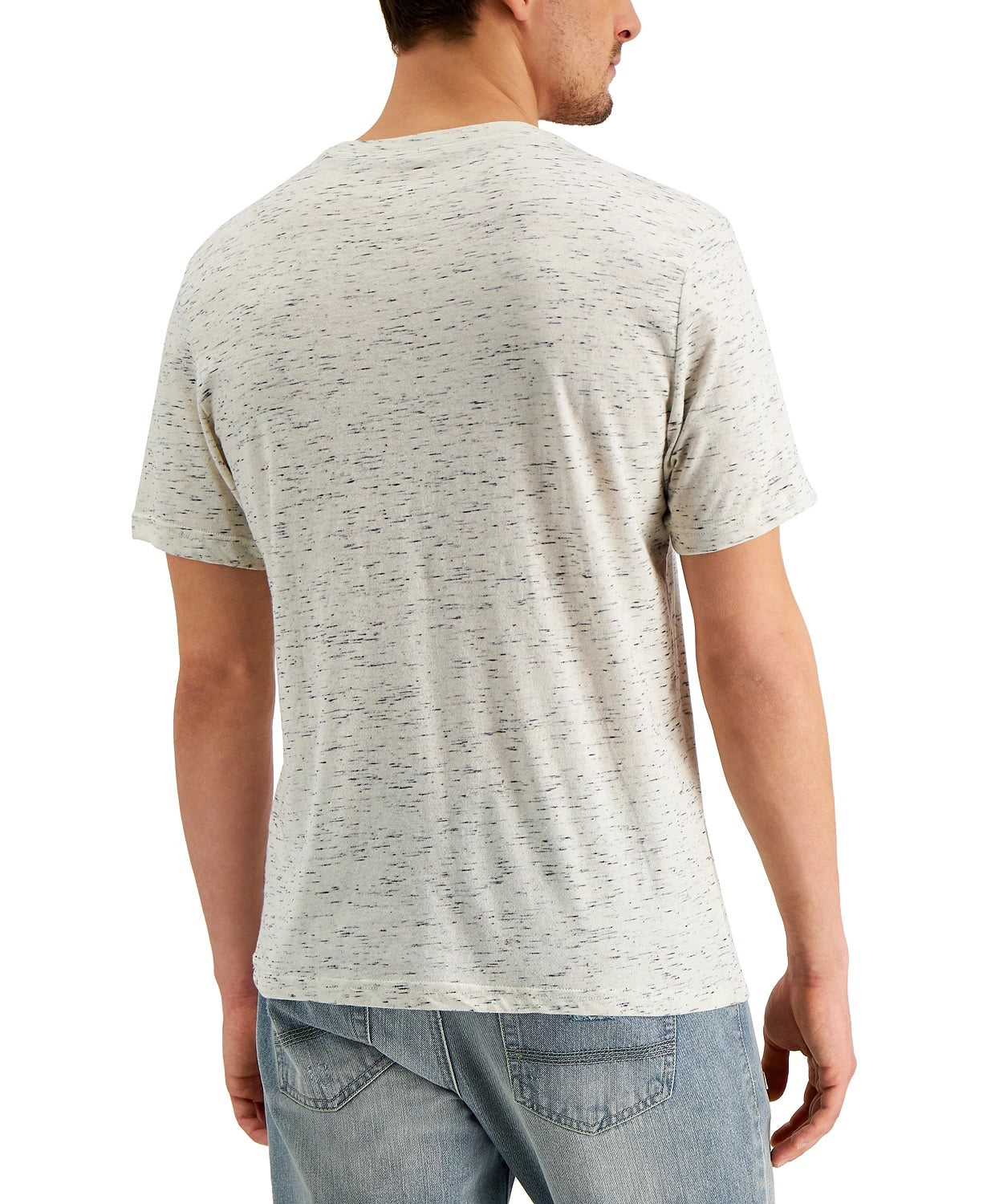 Sun + Stone Men's Dylan Contrast Chain Stitch T-Shirt White Size Small