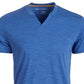 Sun + Stone Men's Eden Split Neck T-Shirt  Navy Size Small