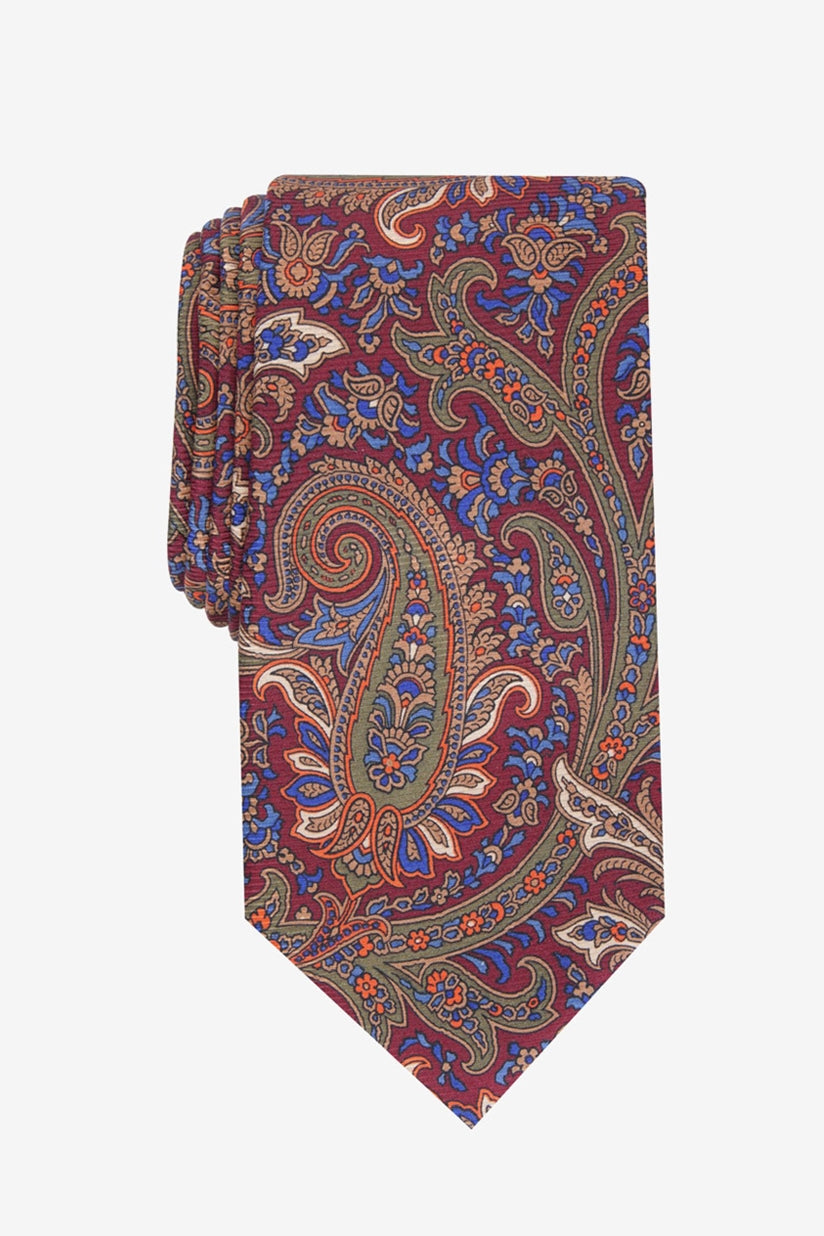 Tasso Elba Men's Rocco Paisley Tie Red Size Regular