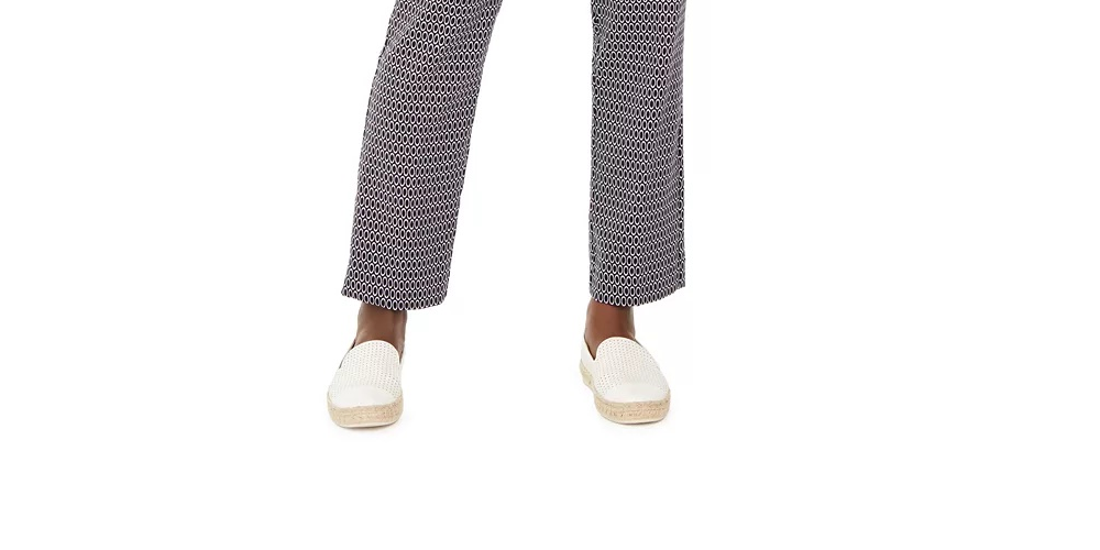 JM Collection Women's Jacquard Pull-On Pants Blue Size Small