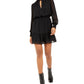 Bar III Women's Swiss-Dot Keyhole Dress Black Size X-Small
