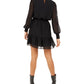Bar III Women's Swiss-Dot Keyhole Dress Black Size X-Small