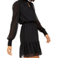 Bar III Women's Swiss-Dot Keyhole Dress Black Size X-Small