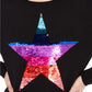 INC International Concepts Women's Sequin Star Sweater Black Size Extra Large