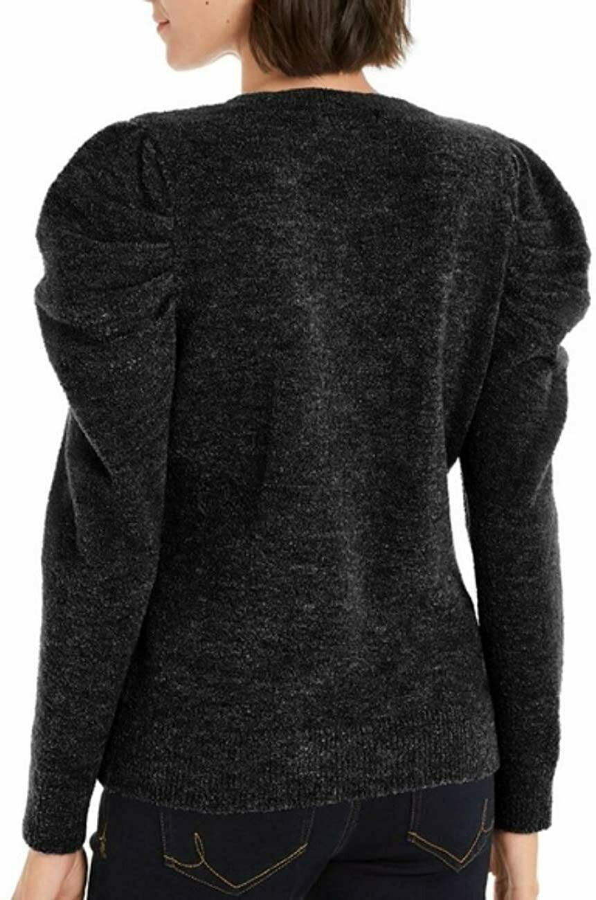 INC International Concepts Women's Puff-Sleeve Sweater Black Size Medium