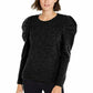 INC International Concepts Women's Puff-Sleeve Sweater Black Size Small