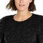 INC International Concepts Women's Puff-Sleeve Sweater Black Size Small