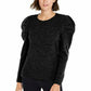 INC International Concepts Women's Puff-Sleeve Sweater Black Size X-Small