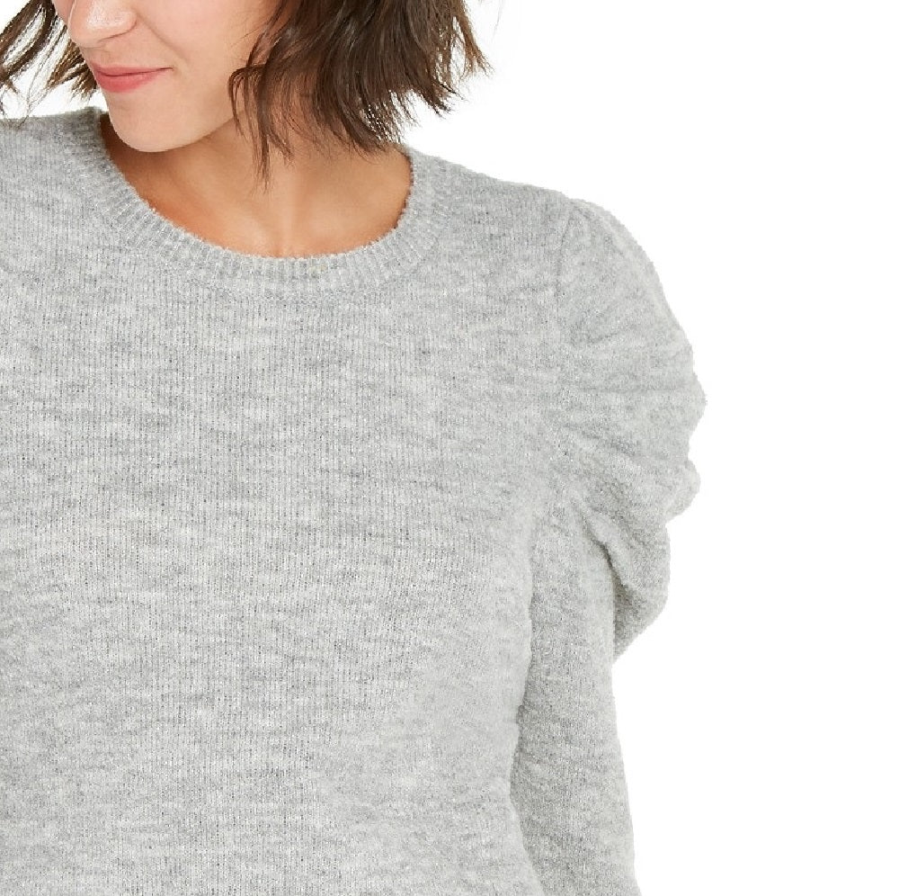 INC International Concepts Women's Puff-Sleeve Sweater Gray Size X-Large