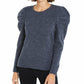 INC International Concepts Women's Puff-Sleeve Sweater Navy Size Large