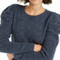 INC International Concepts Women's Puff-Sleeve Sweater Navy Size Medium