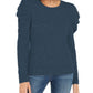 INC International Concepts Women's Puff-Sleeve Sweater Navy Size X-Large