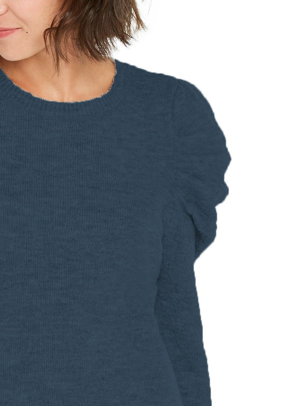 INC International Concepts Women's Puff-Sleeve Sweater Navy Size X-Large
