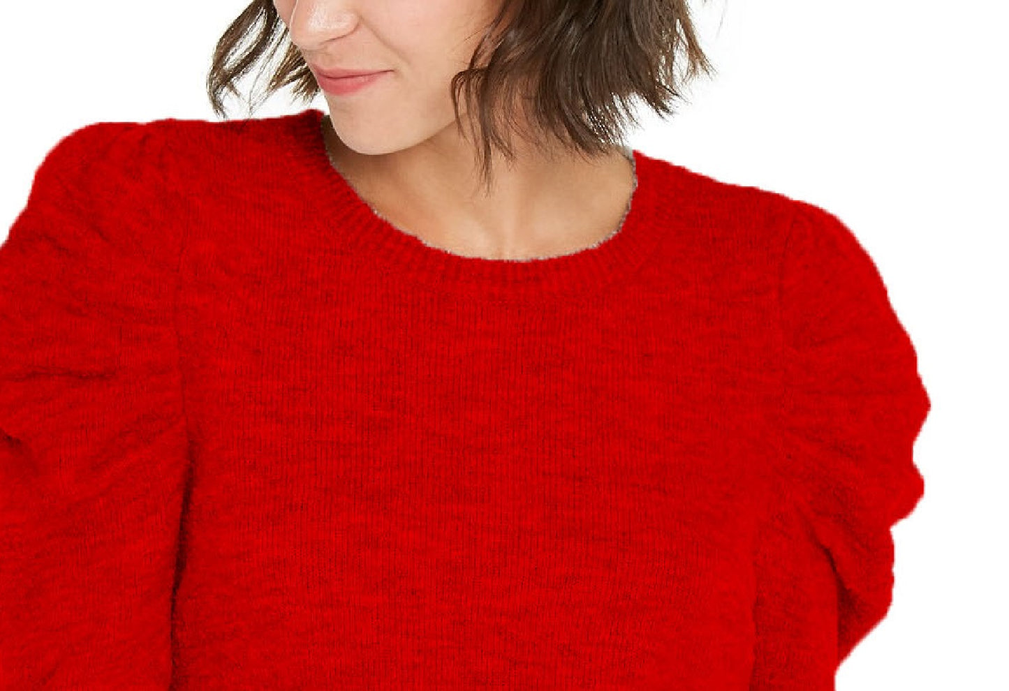 INC International Concepts Women's Puff-Sleeve Sweater Red Size 2 Extra Large