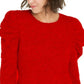 INC International Concepts Women's Puff-Sleeve Sweater Red Size Small