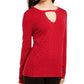 INC International Concepts Women's Embellished Keyhole Sweater Red Size XX-Large