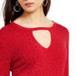 INC International Concepts Women's Embellished Keyhole Sweater Red - Size X-Large
