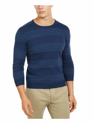 Tasso Elba Men's Rugby Boucle Sweater Blue Size Large