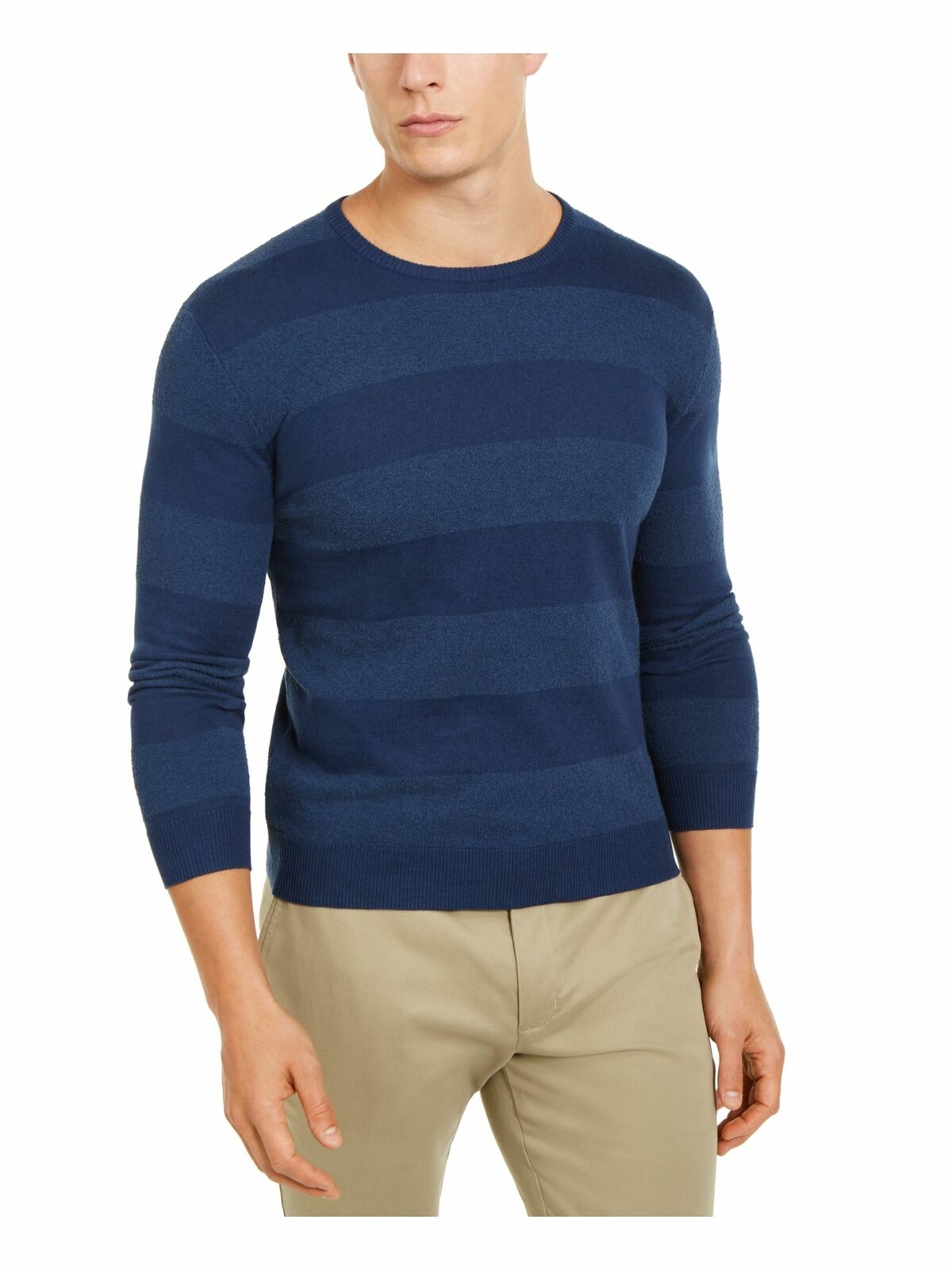 Tasso Elba Men's Rugby Boucle Sweater Blue Size 2 X-Large