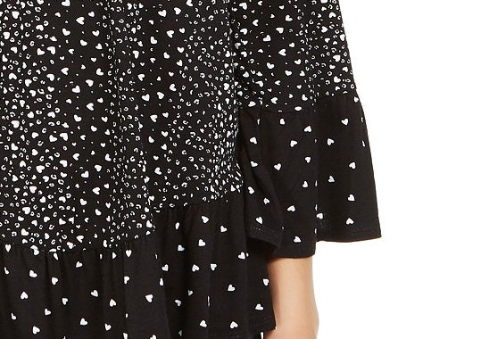 Style & Co Women's Printed Off-The-Shoulder Top Black Size Large