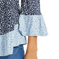 Style & Co Women's Printed On/Off-The-Shoulder Top Blue Size Medium