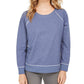 Style & Co Women's Contrast-Stitched Sweatshirt  Blue Size Medium