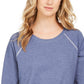 Style & Co Women's Contrast-Stitched Sweatshirt Blue Size Extra Large