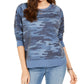 Style & Co Women's Camo Sweatshirt Blue Size X-Large