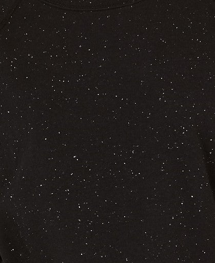 Style & Co Women's Speckled Sweatshirt Black Size Large