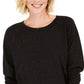 Style & Co Women's Speckled Sweatshirt Black Size Medium