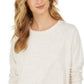 Style & Co Women's Speckled Sweatshirt White Size Medium