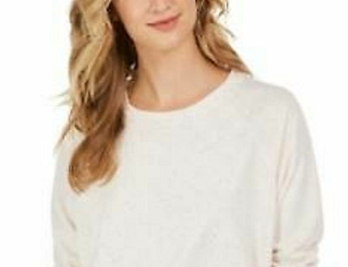 Style & Co Women's Speckled Sweatshirt White Size Extra Large