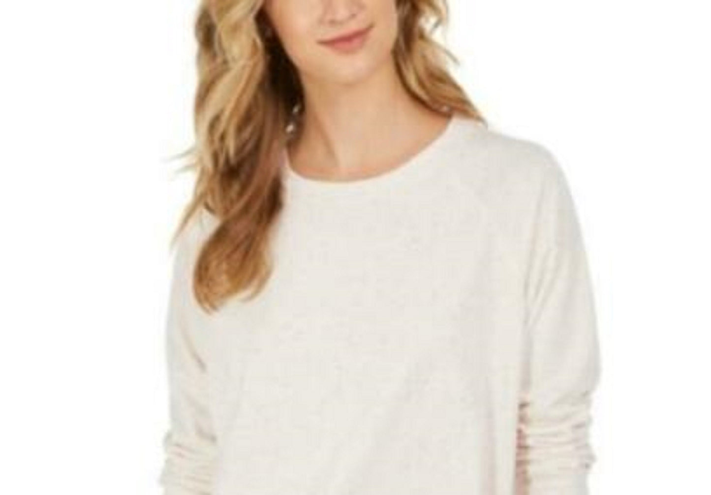 Style & Co Women's Speckled Sweatshirt White Size Extra Small