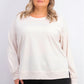 Style & Co Women's Speckled Sweatshirt White Size XX-Large