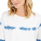 Style & Co Women's Tie-Dyed Sweatshirt White Size Large