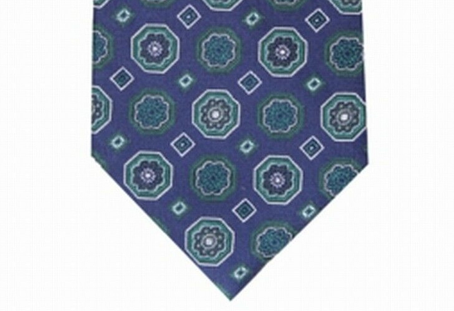 Tasso Elba Men's Classic Medallion Silk Tie Green Size Regular