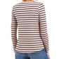 Charter Club Women's Ribbed Striped Top Pink Size Large