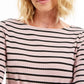 Charter Club Women's Ribbed Striped Top Pink Size Large