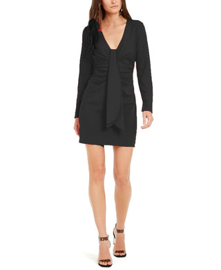 INC International Concepts Women's Drape-Front Sheath Dress Black Size Large