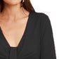 INC International Concepts Women's Drape-Front Sheath Dress Black Size Large