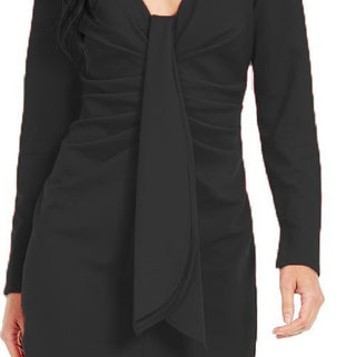 INC International Concepts Women's Drape-Front Sheath Dress Black Size Large