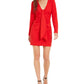 INC International Concepts Women's Drape-Front Sheath Dress Red Size Small