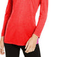 INC International Concepts Women's Embellished Shine V-Neck Top Dark Red Size Medium